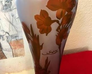 Mid Century Art Glass Vase Artwork