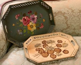 Painted metal trays