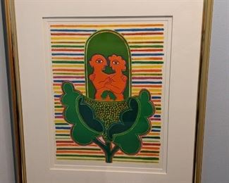 Framed print by Herbert Schneider (hand signed in pencil)  $60