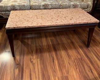 	#19	Mid Century marble top coffee table 42.5"x21x17"	 $50.00 		