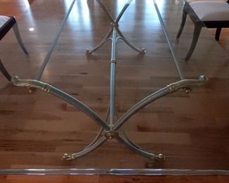 LaBarge Dining room glass top table  - 78x42 inches  $3000.00
