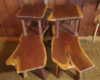 Heavy solid wood custom made  end tables