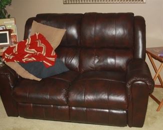 LEATHER DUAL RECLINING LOVE SEAT
