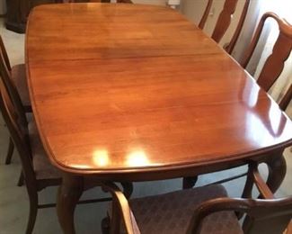 Wooden Dining Table with Six Chairs