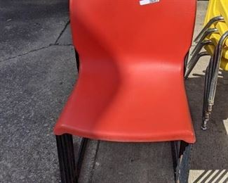 (4) Red Stackable Chairs