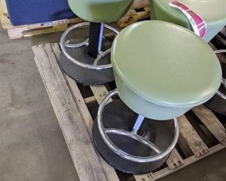 Set of 2 green stools