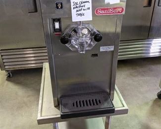 SaniServ Ice Cream Machine on Rolling Table