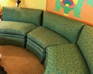 3 piece sofa. Material matches bench for organ and 6 dining room chairs