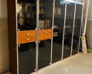 Modern five piece glass cabinet unit