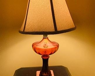 Cranberry Glass Table Lamp (2)