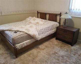 MCM double bed and Beauty Rest mattress set. (Sold separately)