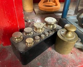 Brass weights for balance 