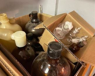 Amber and clear bottles 