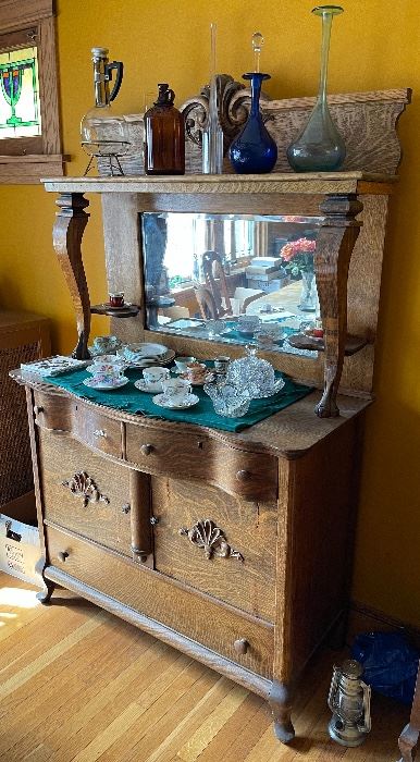 Antique quarter sawn oak buffet