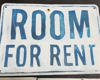 Vintage Room for Rent Sign 