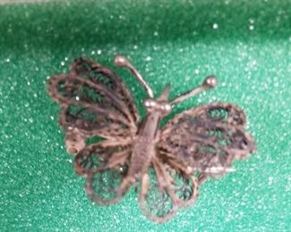 Silver Butterfly Broach 