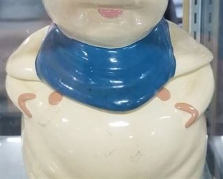 Pig with blue scarf cookie jar 1940s maybe Shawnee