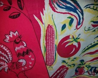 Vintage linens, aprons and tablecloths
