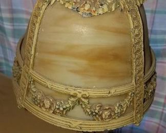 Vintage lamps. Cast iron stain glass table lamp