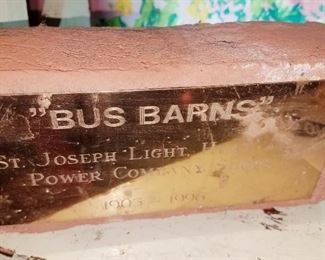 St. Joseph Bus Barns souvenir brick