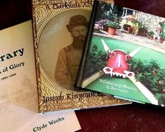 Lake Contrary "Days of Glory" signed Clyde Weeks book, "Cool Crest Garden Golf" book and Joseph Houts "A Darkness Ablaze"