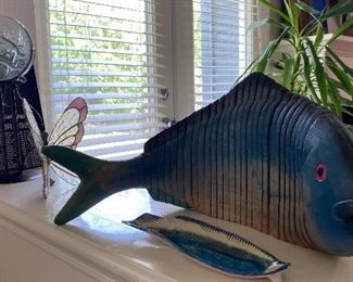 Large carved flexible fish