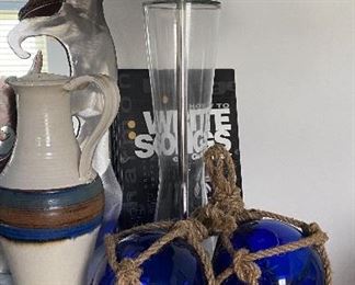 6 inch reproduction blue glass fishing balls