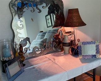 Nice custom made sea themed steel mirror