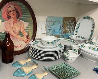 Noritake China, more pottery, fabulous reproduction Coca-Cola tray