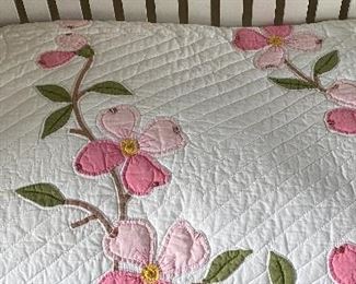 Just beautiful cotton handmade apple blossom quilt