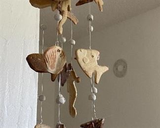 Pottery fish mobile
