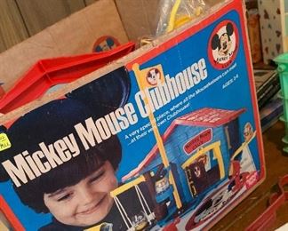 Vintage Weeble Mickey Mouse Clubhouse with Weebles and Accessories 