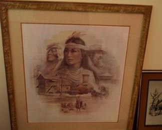 Nancy Ward Cherokee Nation Framed Signed Ben Hampton Print