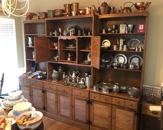 Hutch is three pieces. Price given at the sale.