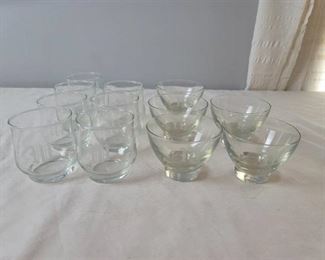 12 glasses with monogrammed W