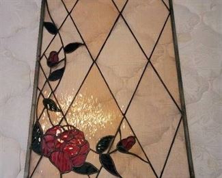 32.5" X 20" Stained Glass (has small crack)
