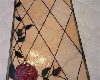 32.5" X 20" Stained Glass (has small crack)