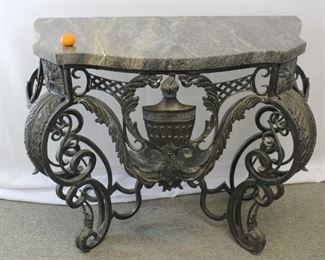 Theodore and Alexander Marble & Iron Entry Table
