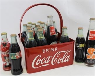 Vintage Coca-Cola Caddy and collectors bottles
