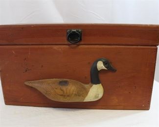 Wooden Box with Carved Duck accent
