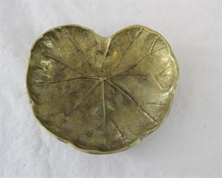 1948 Cast Brass Geranium Leaf Trinket Dish

