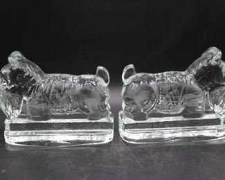 1940s Crystal Scottie Dog Bookends
