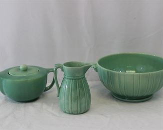 Stangl Pottery Pitcher, Serving Bowl, & Teapot
