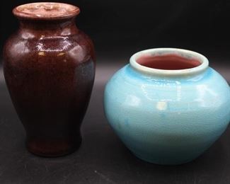  TWO Early Pisgah Forest Pottery Vases
