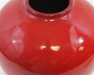 Ben Owen Chinese Red Vase 
