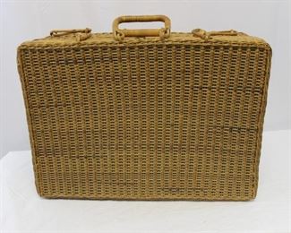 Wicker/Woven Suitcase with Lock

