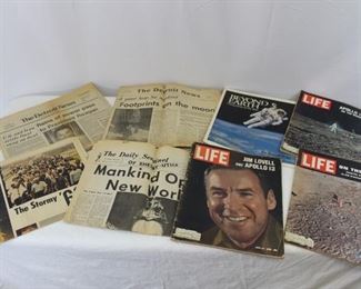 Vintage Ephemera, newspapers and Life Magazines
