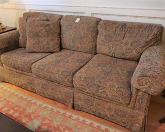 Sherrill brown paisley sofa