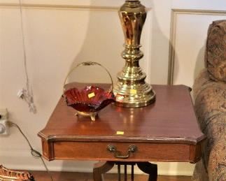 Pair of harp base end tables