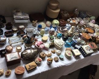 A huge collection of lidded boxes